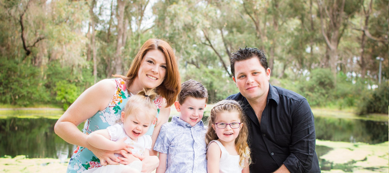 Talea pictured with her family
