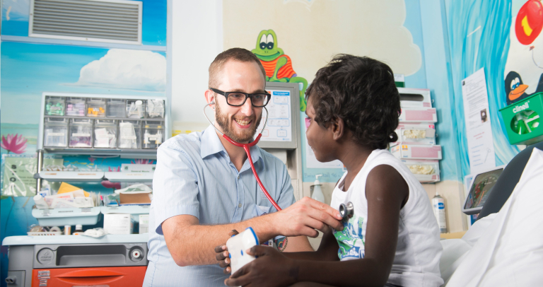 Nurse with young patient
