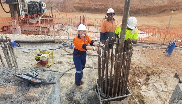 CDU Student Skye on a building site 