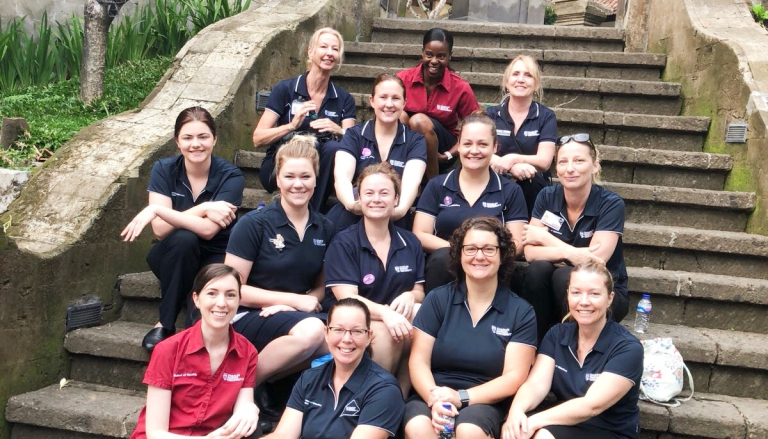 Veronica and student midwives in Bali