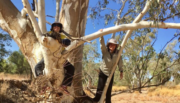 Meg Parry Environmental Sciences alumni at CDU with fellow student travelling
