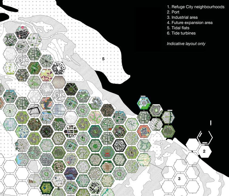 Diagram of refuge city conceptualised by CDU lecturer Ken Parish