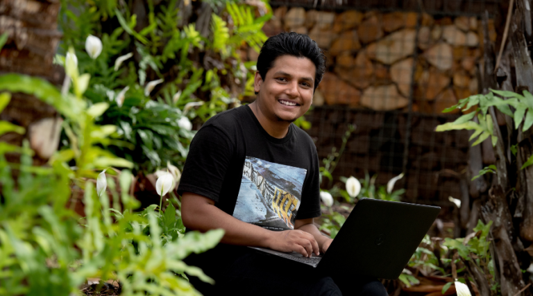 International student Bisal (Menzies garden)