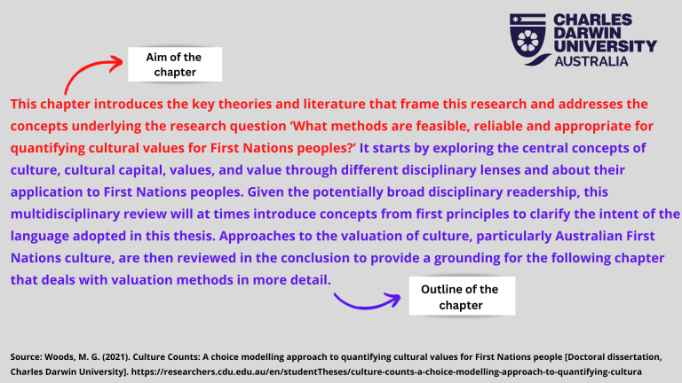 This chapter introduces the key theories and literature that frame this research and addresses the concepts underlying the research question ‘What methods are feasible, reliable and appropriate for quantifying cultural values for First Nations peoples?’ It starts by exploring the central concepts of culture, cultural capital, values, and value through different disciplinary lenses and about their application to First Nations peoples. Given the potentially broad disciplinary readership, this multidiscip