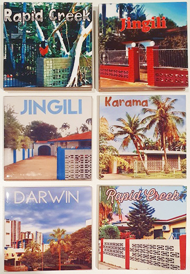 Original tile coasters by Laureen Ward