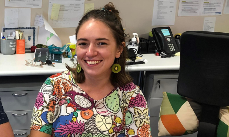 Teaching student Breanna at work