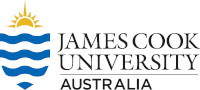 James Cook University logo. Shield with blue waves below and partial yellow sun above on the left, &quot;James Cook University Australia&quot; on the right.