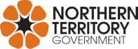 NT Government logo. Stylised flower in orange and black on left, with words &quot;Northern Territory Government&quot; on right in black