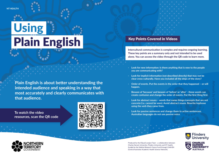 Using Plain English Promotional Poster