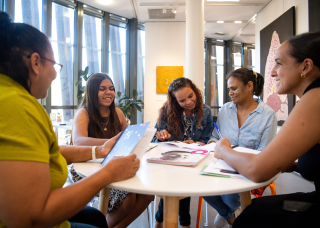 Students sitting at table