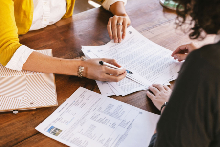 Papers for a job interview