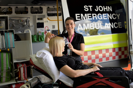 CDU Paramedicine Lecturer Amy McCaffrey in the new paramedicine facility. 