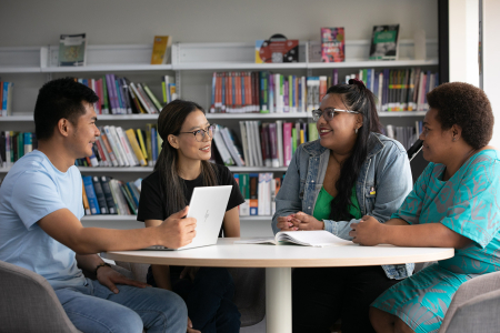 students sitting around a table at sydney campus