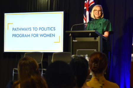 The Honourable Vicki O’Halloran AO during the 2023 Graduation Day.