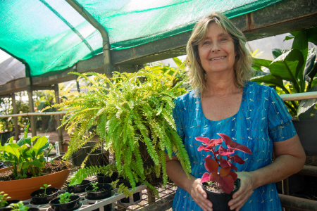 Women in greenhouse