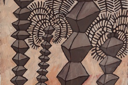 Brancusi Palms, Marina Strocchi, 2003, acrylic on paper, 75 x 56.5cm, CDU Art Collection, CDU1852