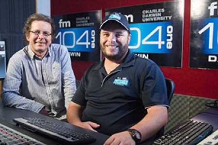 Breakfast show host Johnny McKay to depart after five years on air at Territory FM. Pictured with Station Manager Jih Seymour