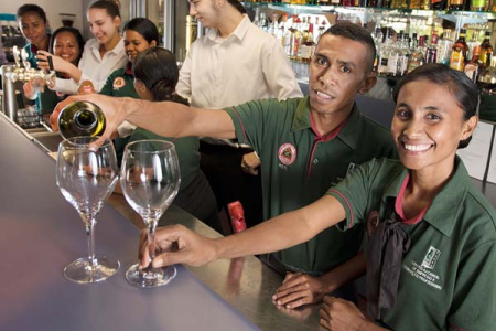 The Timorese delegation including Balsius Barreto and Maria Ximenes are visiting Darwin as part of the workforce development program.