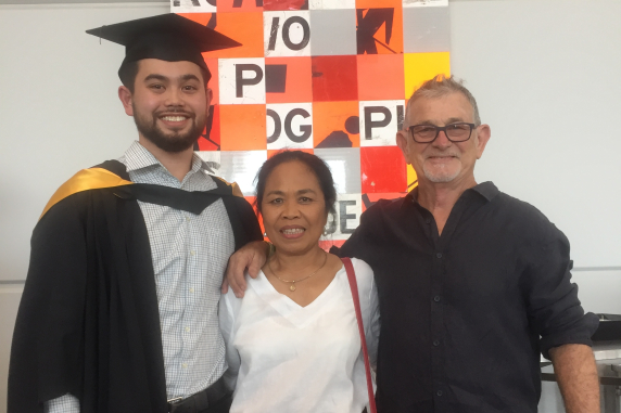 Max on graduation day