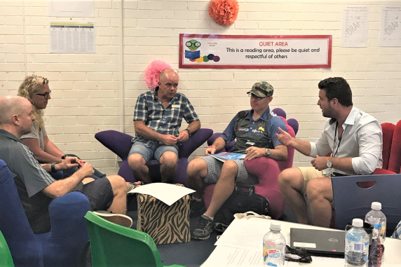 Haydon Staines with colleagues