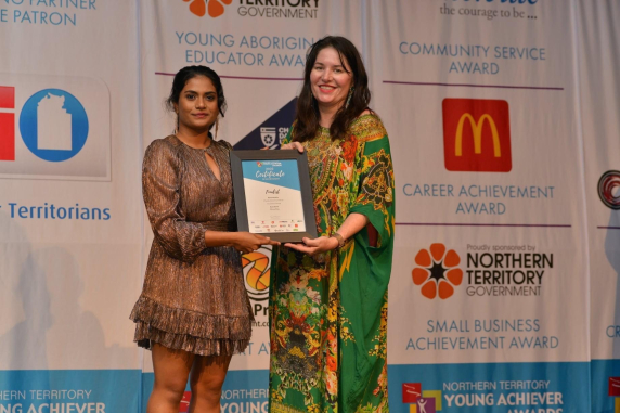 Science student Alina at the NT Young Achievers Awards