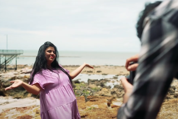 Harnika at the beach