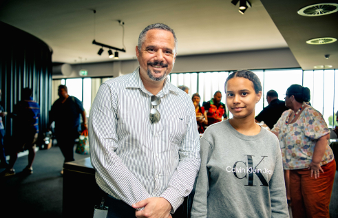 Charles Darwin University (CDU) alumnus John Rawnsley and his daughter Aaliyah Rawnsley.