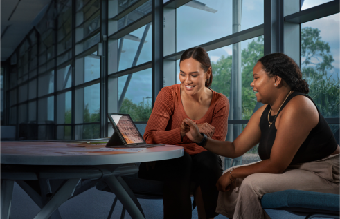 Teegan studying with friend